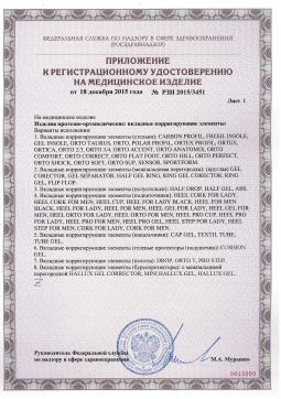 РЗН 2015/3451 (20). Стельки Corbby ORTO SOFT
