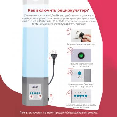 Рециркулятор Армед 2-130 МТ (Лампа 2х30 Вт). Как включить рециркулятор?